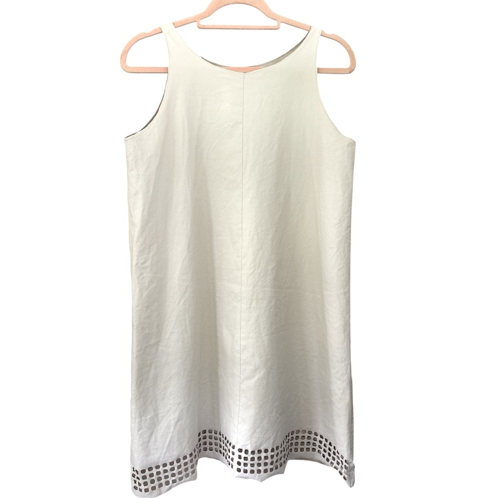 ARCHIVIOB KNITTING CULTURE Coated Ivory Sleeveless Shift Dress Size M